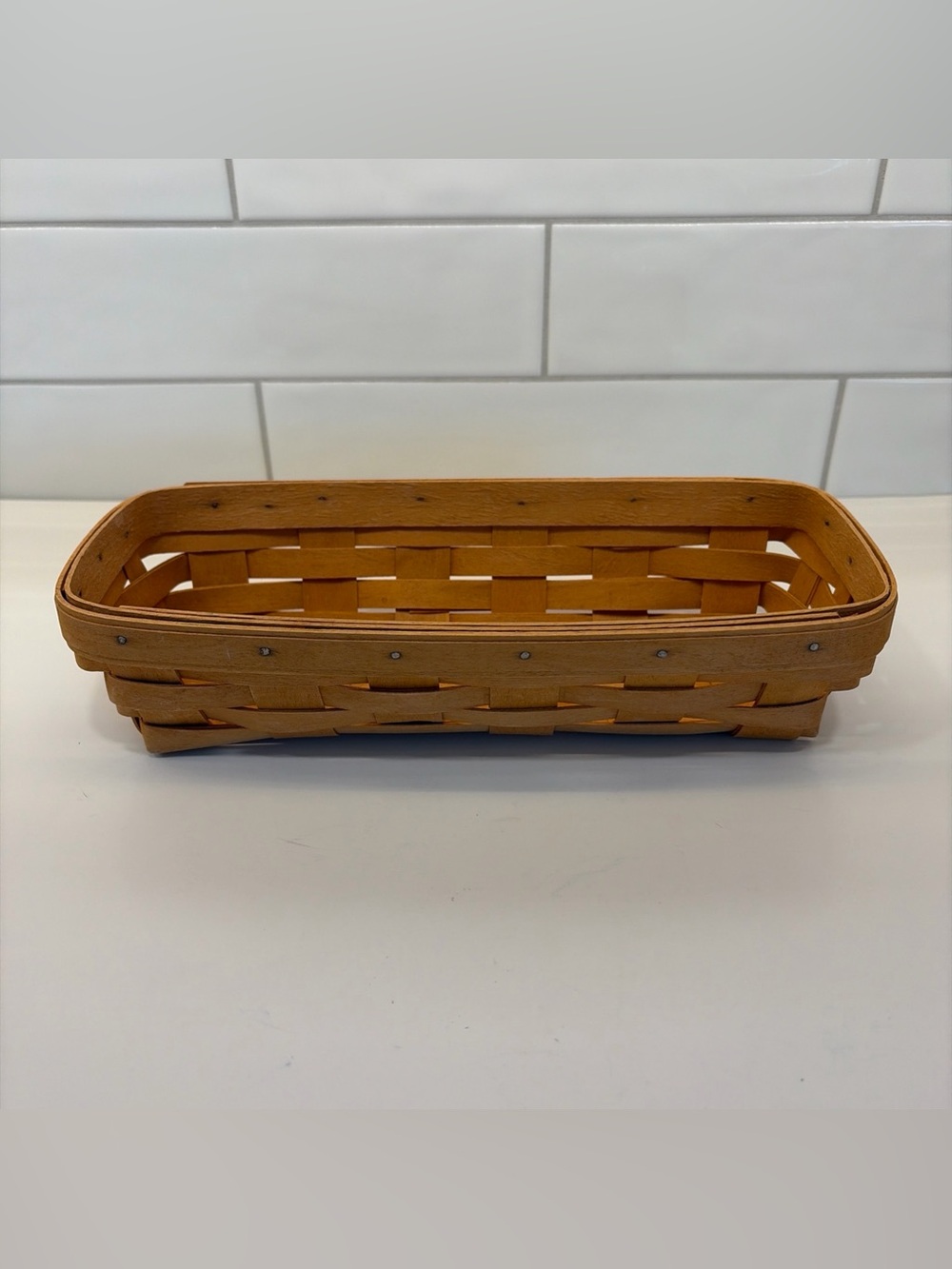 Longaberger Handwoven Basket 1996 Dresden Ohio USA Shallow Rectangle Bread